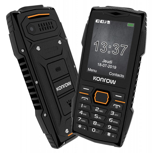 Mobile KONROW STONE Plus 2,4’’ antichoc IP68 Noir