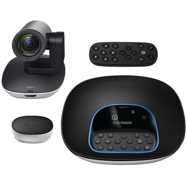 Kit de Systèmes de visioconférence Logitech GROUP Full HD 1080p angle de vue 90° zoom 10x 4 microphones pour salle de réunion