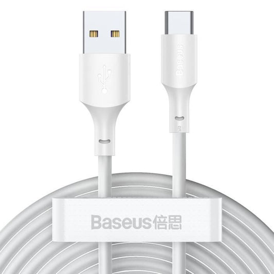 Cable USB 2.0 vers USB-C BASEUS 5A 40w DATA CABLE KIT 1,5m Blanc