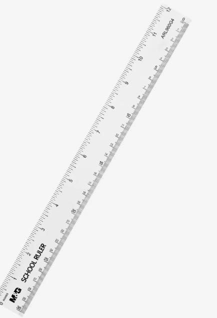 M&G Règle en plastique transparente graduée en centimètres millimètres et pouces - 30 cm