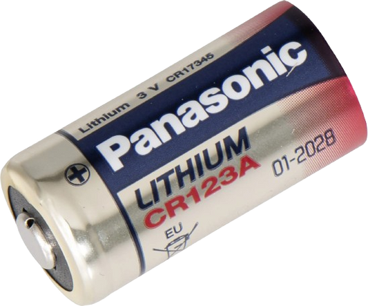 Piles bâtons Panasonic CR123A Lithium (x2)