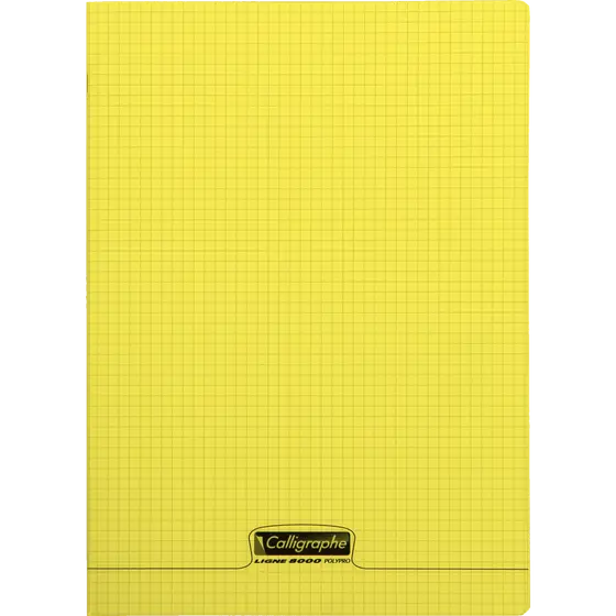 Cahier petit carreaux 21x29.7 polypro 96p jaune