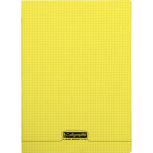 Cahier petit carreaux 21x29.7 polypro 96p jaune