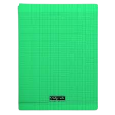 Cahier grand carreaux 17x22 Polypro Vert 192p