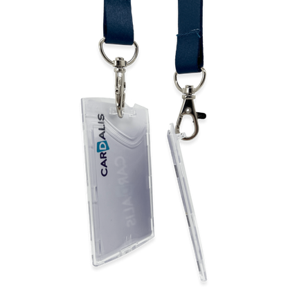 Porte-badge rigide vertical dépoli format CR-80 Transparent