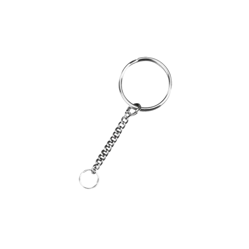 Porte-clé en métal simple avec lanière