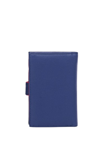 Portefeuilles & Cartes En Cuir Gaufre Motif + Bouton Multicolors