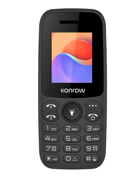 Mobile KONROW MOBY 1,77" DS Lampe+FM+Bluetooth Double SIM Noir