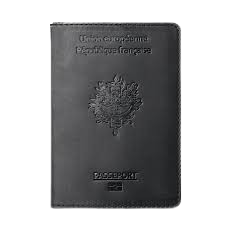 Protège passeport voyage rétro cuir peau de cheval SENODERN Noir