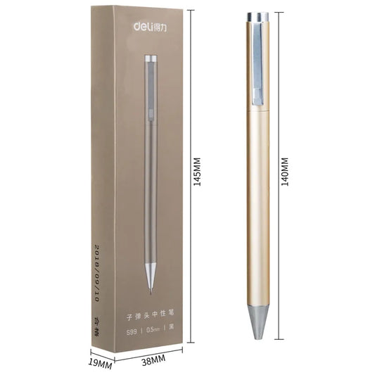Stylo à bille métal Xiaomi DELI S99 0,5mm + recharge Or