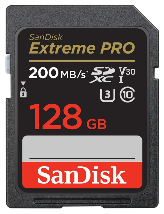 Carte mémoire SDXC 128Go SANDISK Extreme Pro 200MB/S V30 U3 Class 10