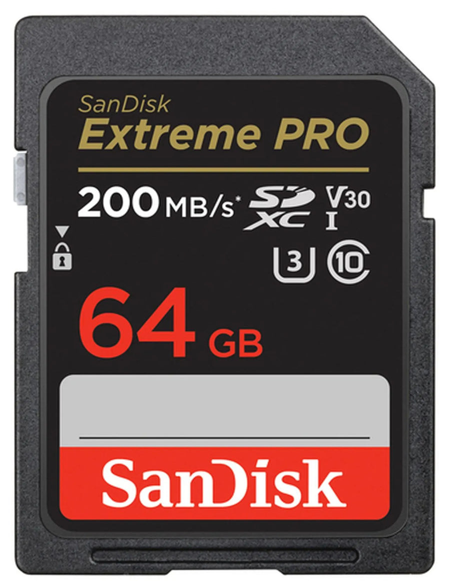 Carte mémoire SDXC 64Go SANDISK Extreme Pro 200MB/S V30 U3 Class 10