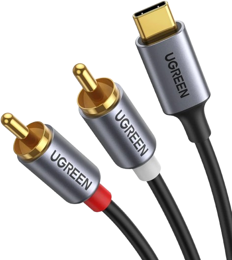 Cable son 2RCA Male 3.5mm vers USB-C 1 metre Noir