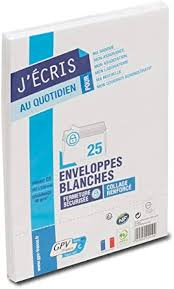 ENVELOPPES BLANCHES FORMAT C5 162X229mm grammage 80g/m2