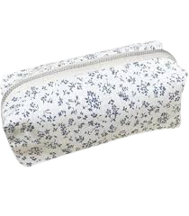 Trousse écolier à tissu blanc en fleurs