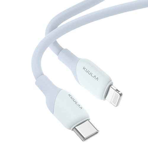 Cable USB-C male/Lightning male KUULAA Data câble rapide 1m bleu