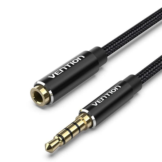 Cable Jack 3,5mm Male / 2x6,5mm Femele 1 Metre Noir Vention