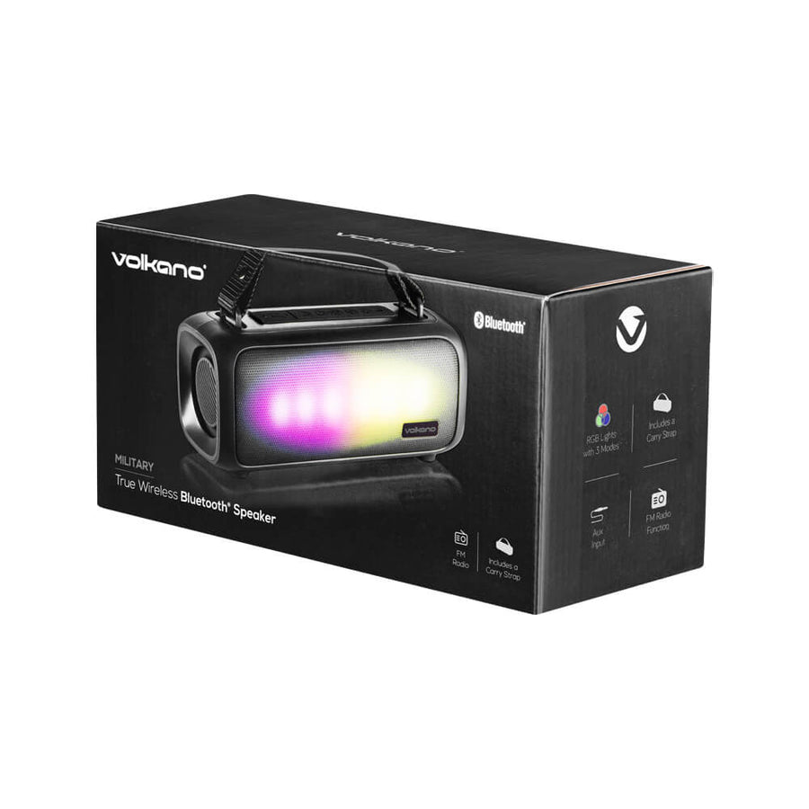 Enceinte VOLKANO VK-3205-BK Military Noir avec FM