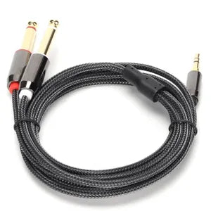 Cable jack 3,5mm male/2 RCA males 1m VENTION BCNBF tressé Noir